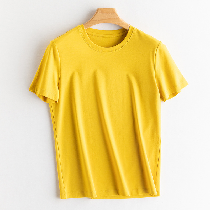 Yuyue 2025 桑蚕シルクシルクコットン 冷感ノーアイロン13色Tシャツ 夏涼しいシルクのような滑らかな桑蚕シルクトップス レディース|undefined