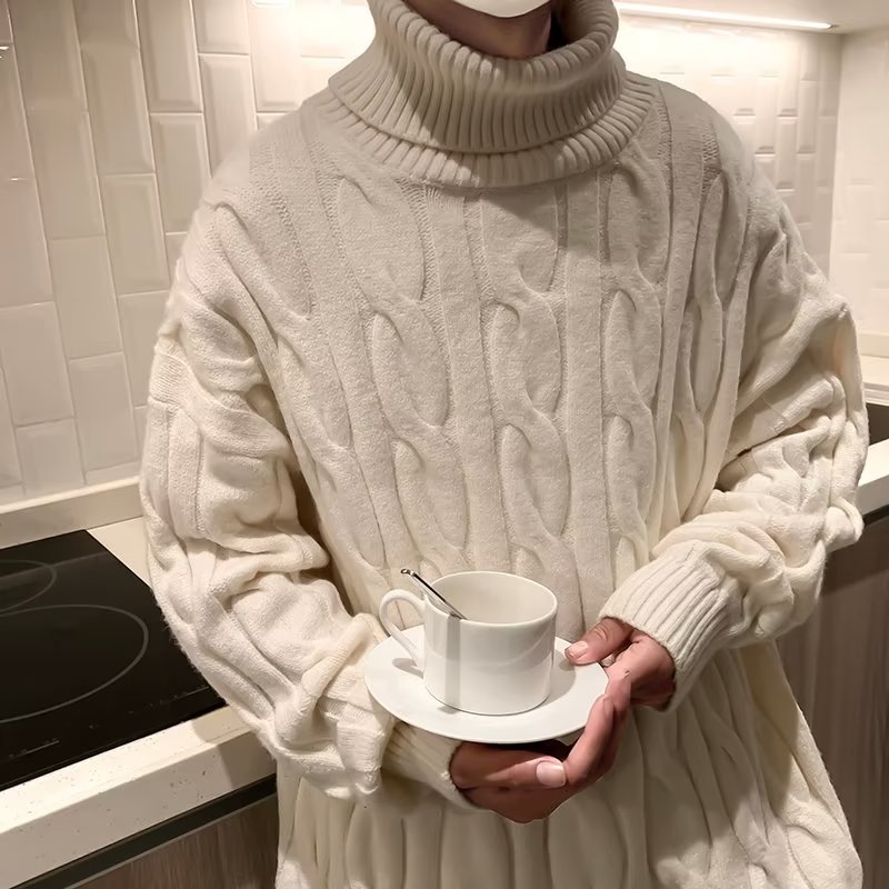 Suéter de cuello alto para hombres otoño y invierno nuevo engrosado camisa de punto de torsión coreana in-moderada camisa de color sólido suelta