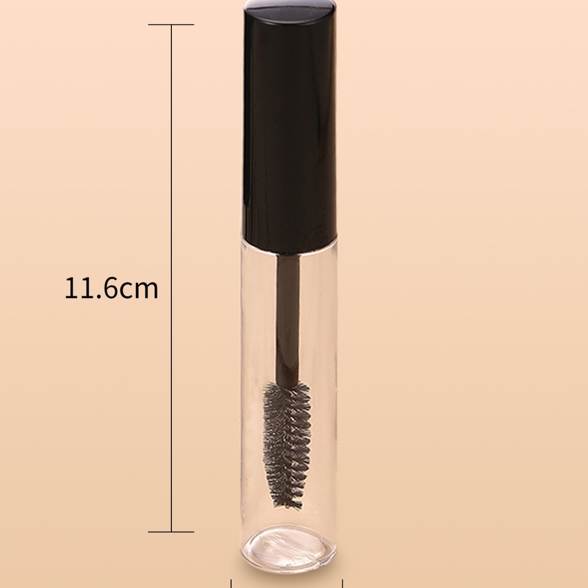 10ML transparente cepillo de rímel fino botella vacía crecimiento delineador líquido tubo vacío maquillaje sub-botella muestra con cabeza de cepillo