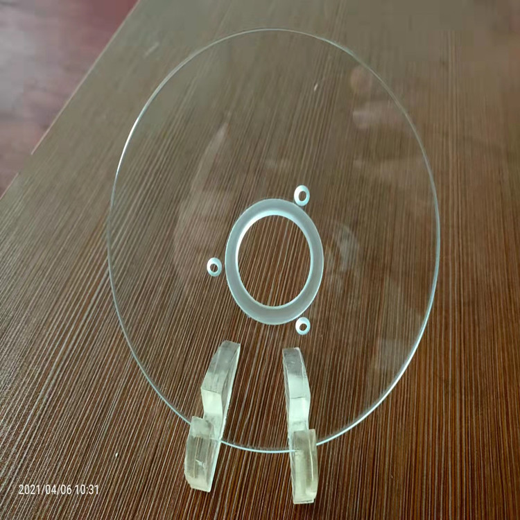 CNC加工中心精磨抛光异型台阶孔孔内抛光小尺寸钢化玻璃