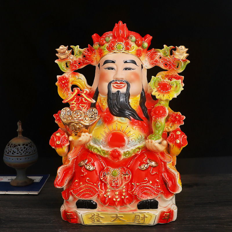厂家批发 陶瓷财神爷佛像财神摆件  文财神神像店铺开业礼品