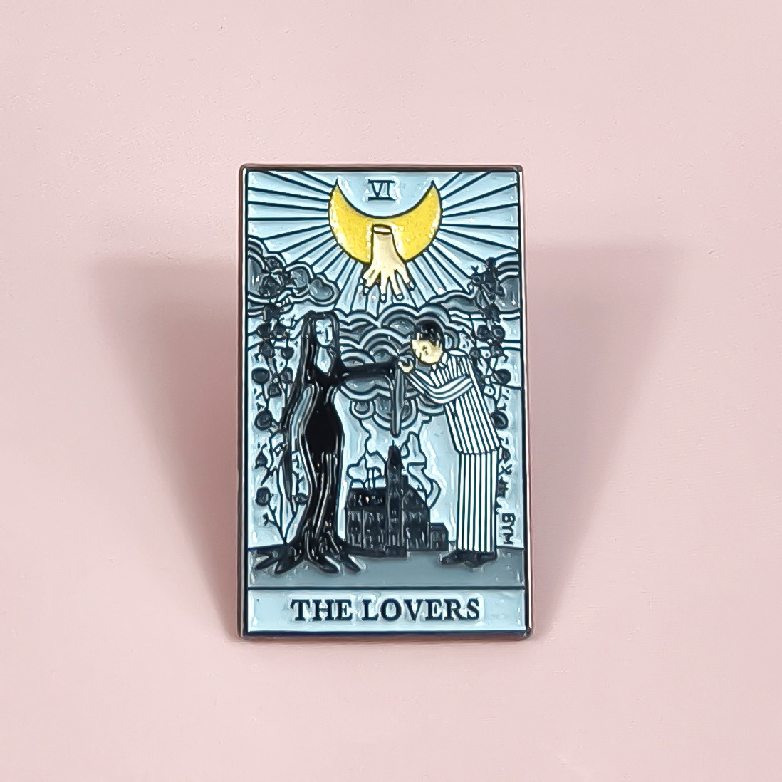 Broche de aleación de la carta del tarot transfronterizo 3D joyería tridimensional insignia de metal estilo ins accesorios decorativos personalizados alfiler