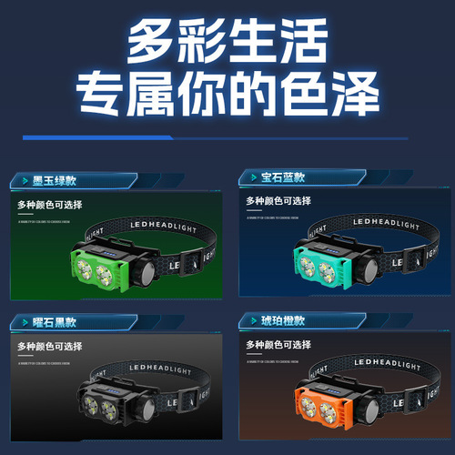 New Dual-LED Multi-Function Work Light for Outdoor Night Fishing and Repair, TYPE-C Charging with Magnetic Headlight