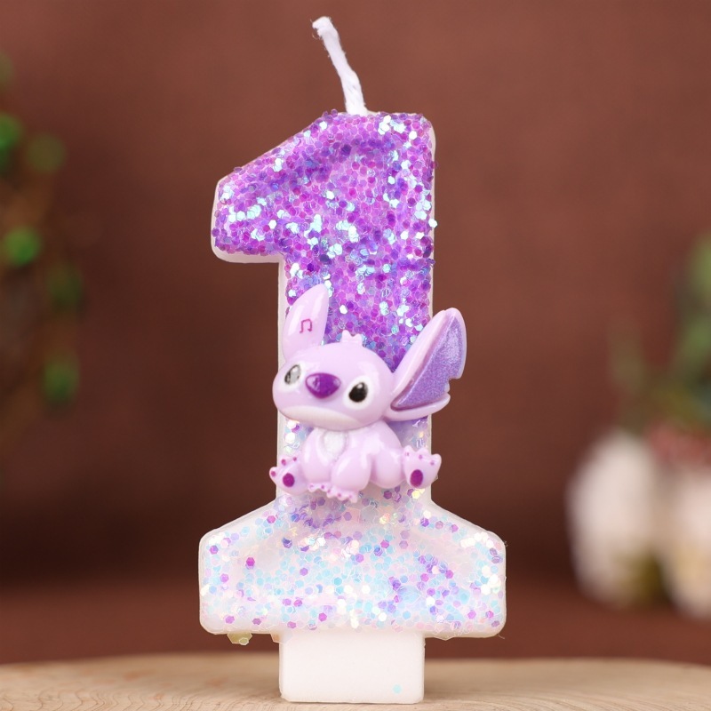 インターネット有名人パープルスティーディデジタルキャンドル誕生日ケーキデコレーションパーティーオーナメントプラグインクロスボーダー特別な手作りキャンドル|undefined