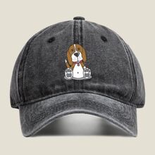 Beagle Dog Cute beagle - dog cartoon character art Unisex Adjustable Baseball Cap with Print Retro Design