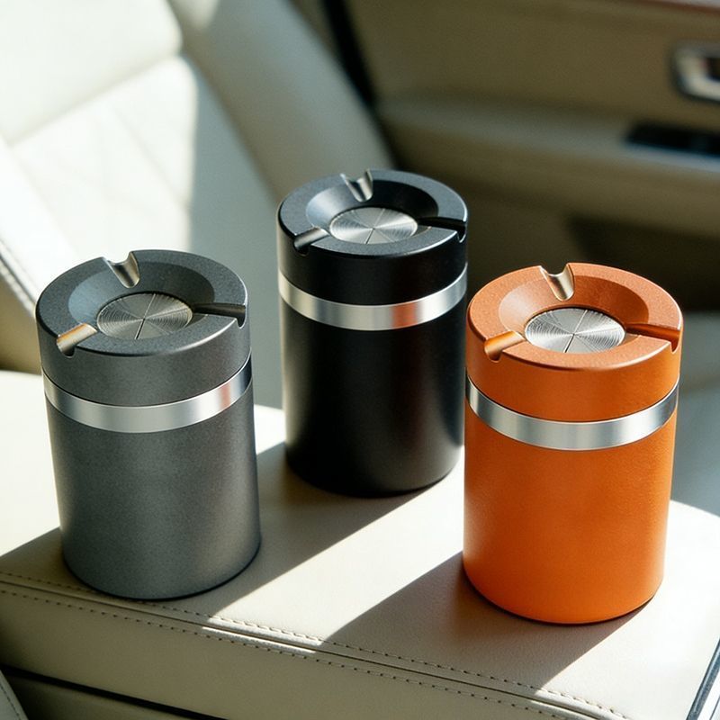 Rotating ashtray, windproof, light luxury, home use, creative, sealed, stylish, personalized, office use, with lid, personalized, car ashtray