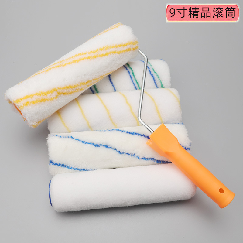 厂家9寸滚筒头 涤纶棉线滚子 可拔插通用油漆滚筒刷 无死角滚筒头
