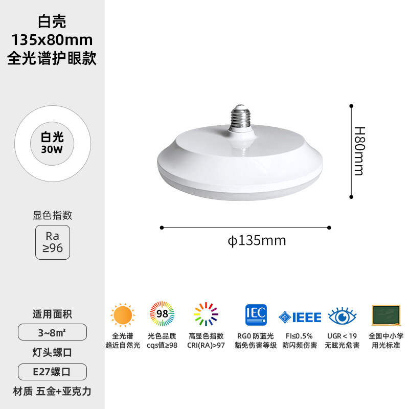 Bombilla de espectro completo tornillo E27 super brillante fuente de luz de protección de ojos lámpara de ahorro de energía lámpara de lámpara