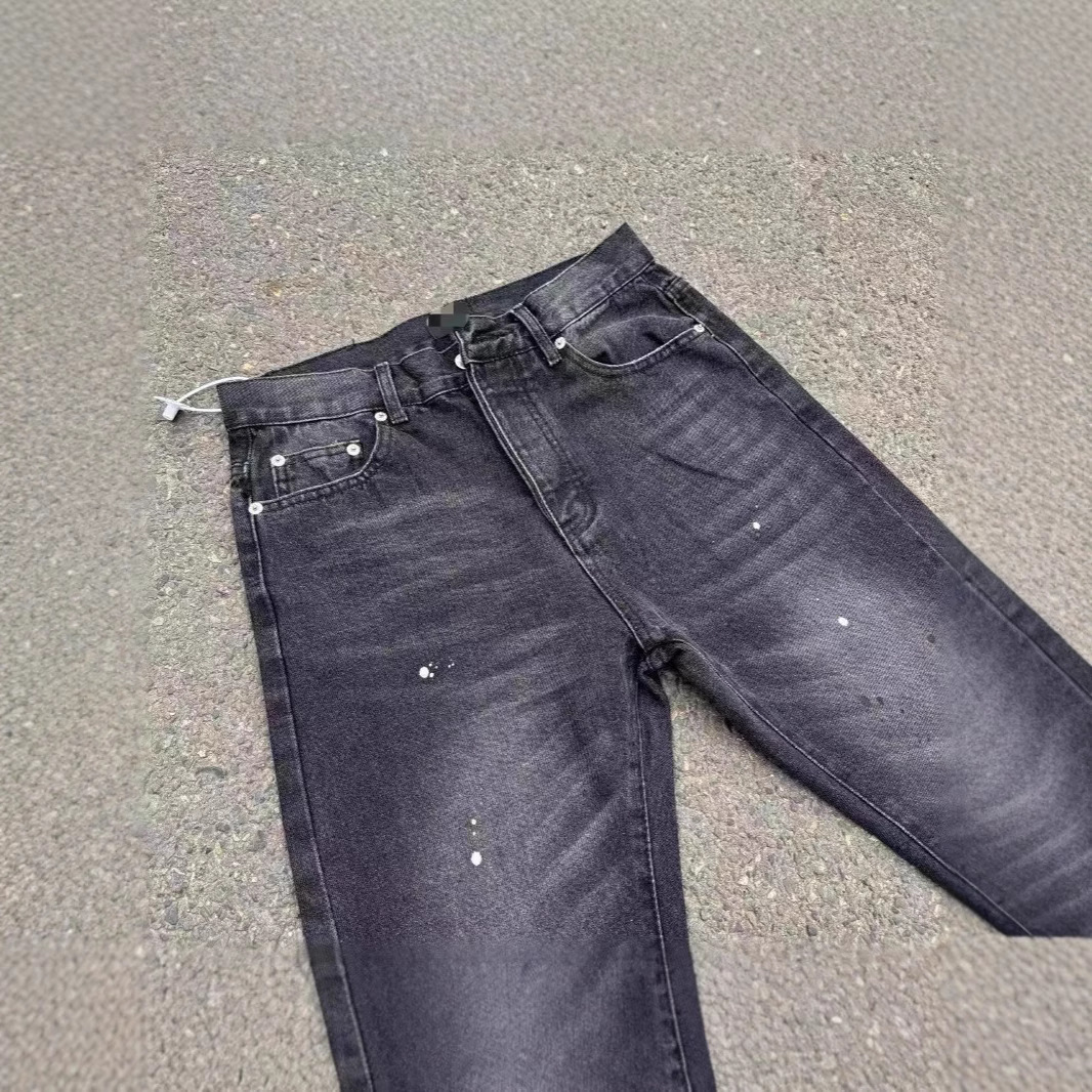 Men's Clothing Far Archive Washed Ink Splash Tassel Destroyed Flared Jeans Men's Vibe Niche Three Dimensional Tailoring Trousers_voghion.com