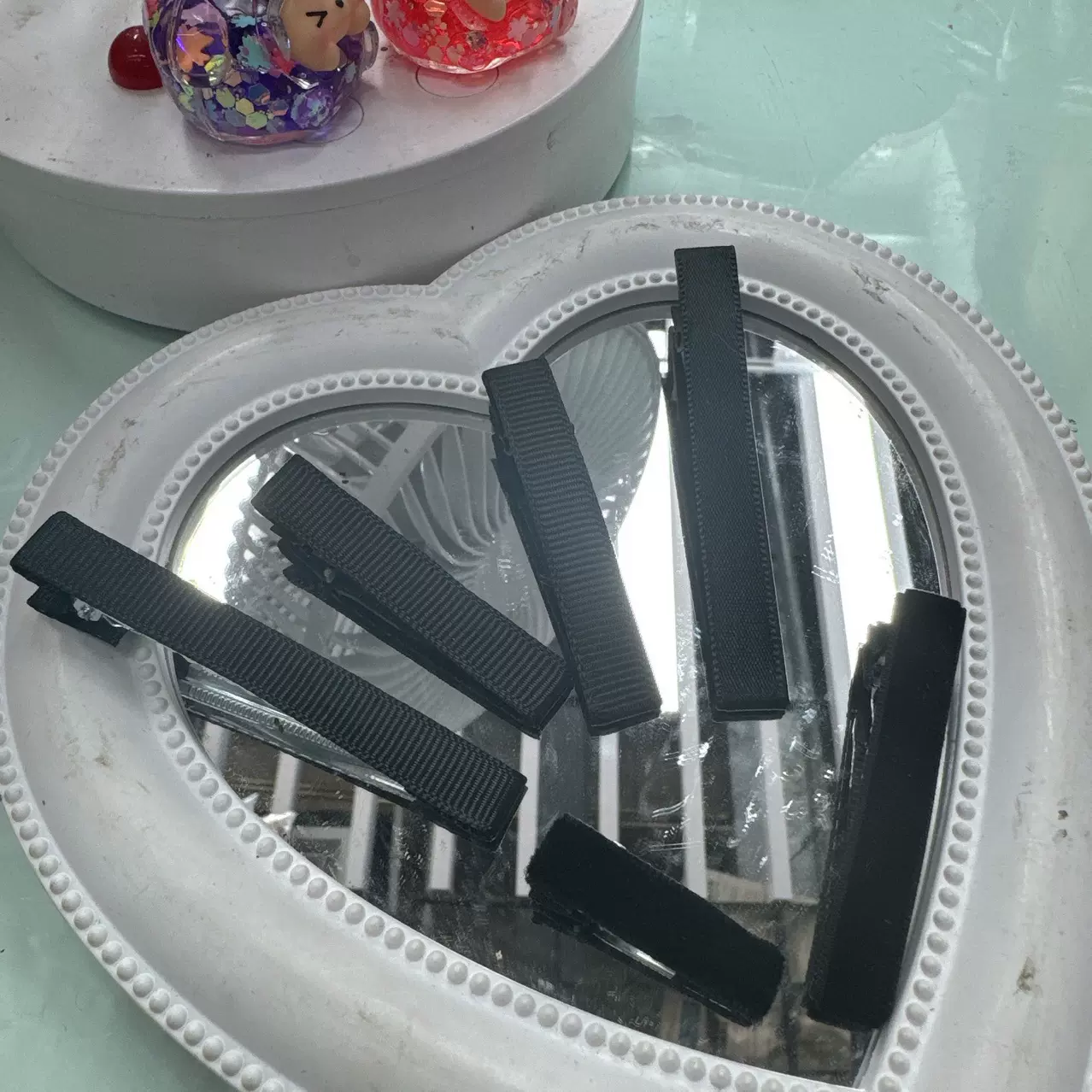 各尺寸diy饰品配件包布黑绒金属黑色方形鸭嘴夹刘海夹发夹