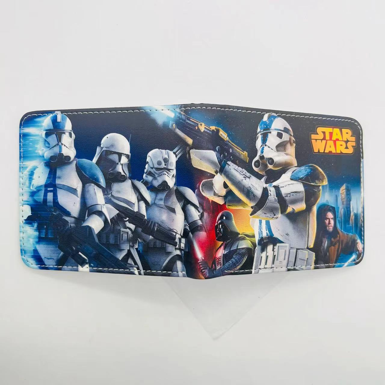 Star Wars cartera de dibujos animados impresión en color para hombres y mujeres cartera de cambio corta