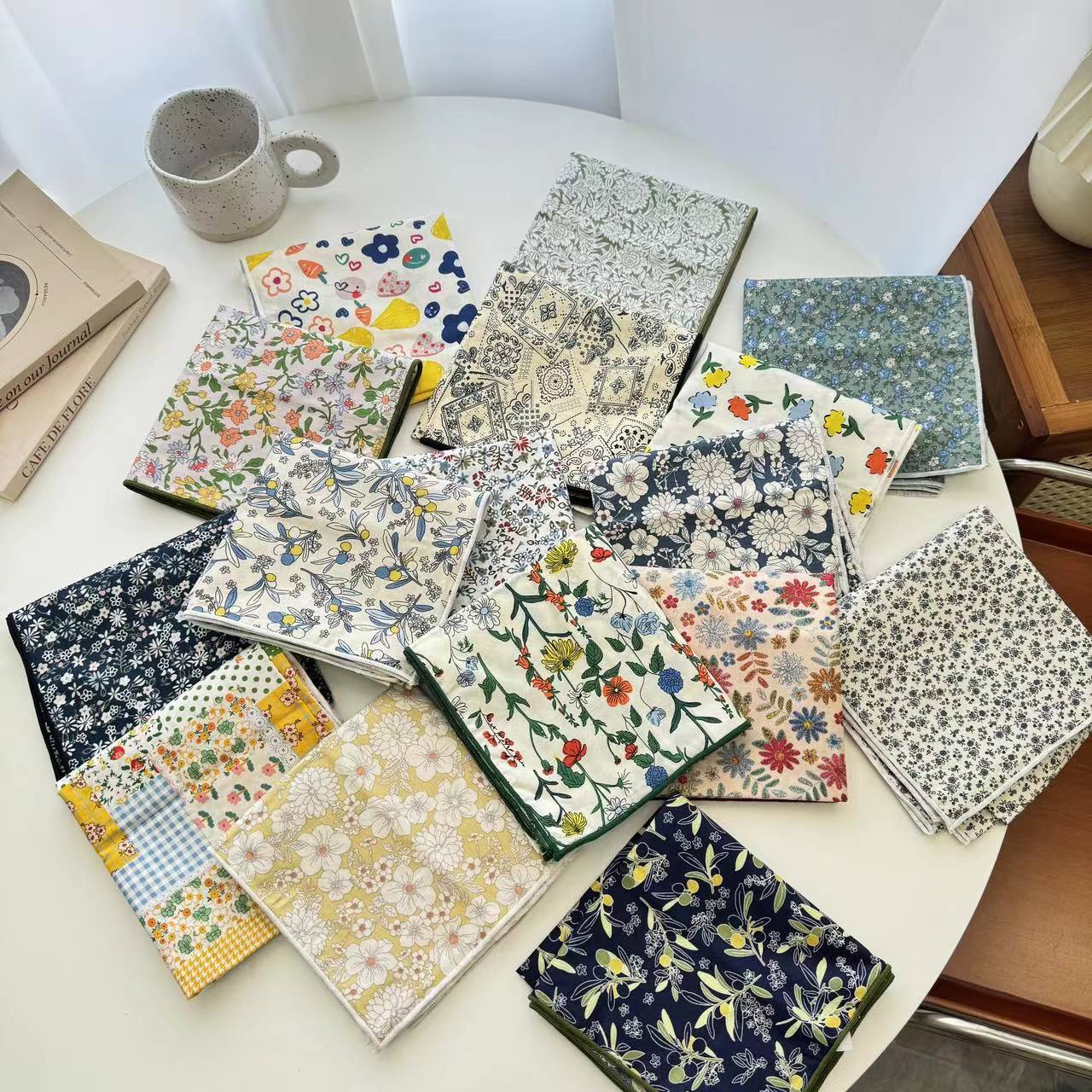 Cotton retro handkerchief
