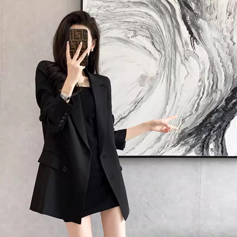 Black autumn classic suit jacket