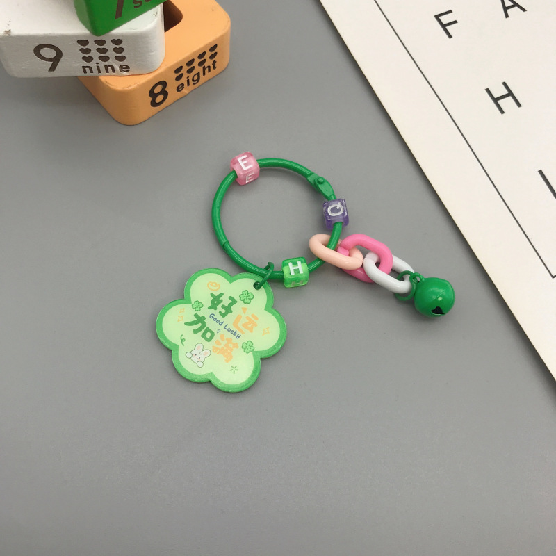 Creative Acrylic Character Card Keychain Hobby Meaning Peace and Joy Bag Pendant Cute Accessories
