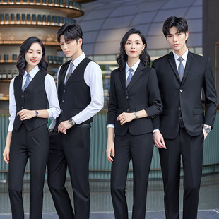 Suit men's suit College Student men's and women's same business professional formal wear 4s shop overalls suit vest three-piece suit