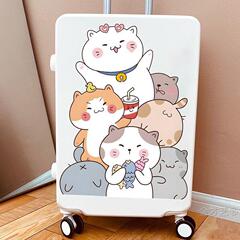 漫画かわいいインスタ风ラミネート猫スーツケースステッカー大判スーツケースキャリーバッグ壁部屋防水ステッカー