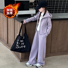 女童套装秋冬款2025新款加绒洋气儿童时髦大童秋装休闲运动两件套