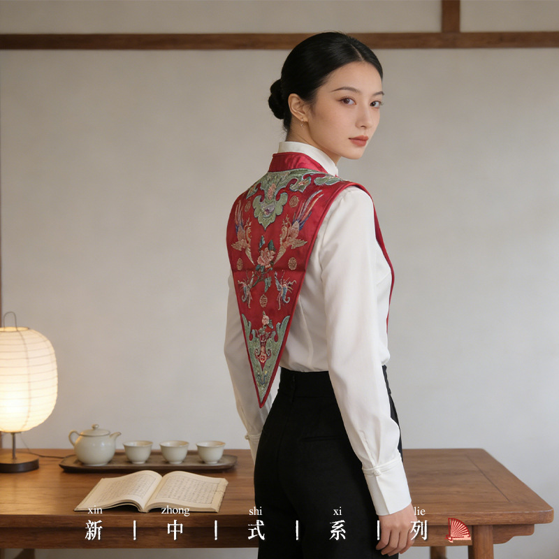 Cloud Shoulder Shawl Versatile New Chinese Style National Style Shawl for Women, Traditional Costume Accessory, Shirt with Fake Collar, Fashionable New Spring and Autumn Style