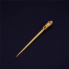 纯铜镀金手工花丝镶嵌明代头饰流苏首饰古代发簪国风汉服配饰