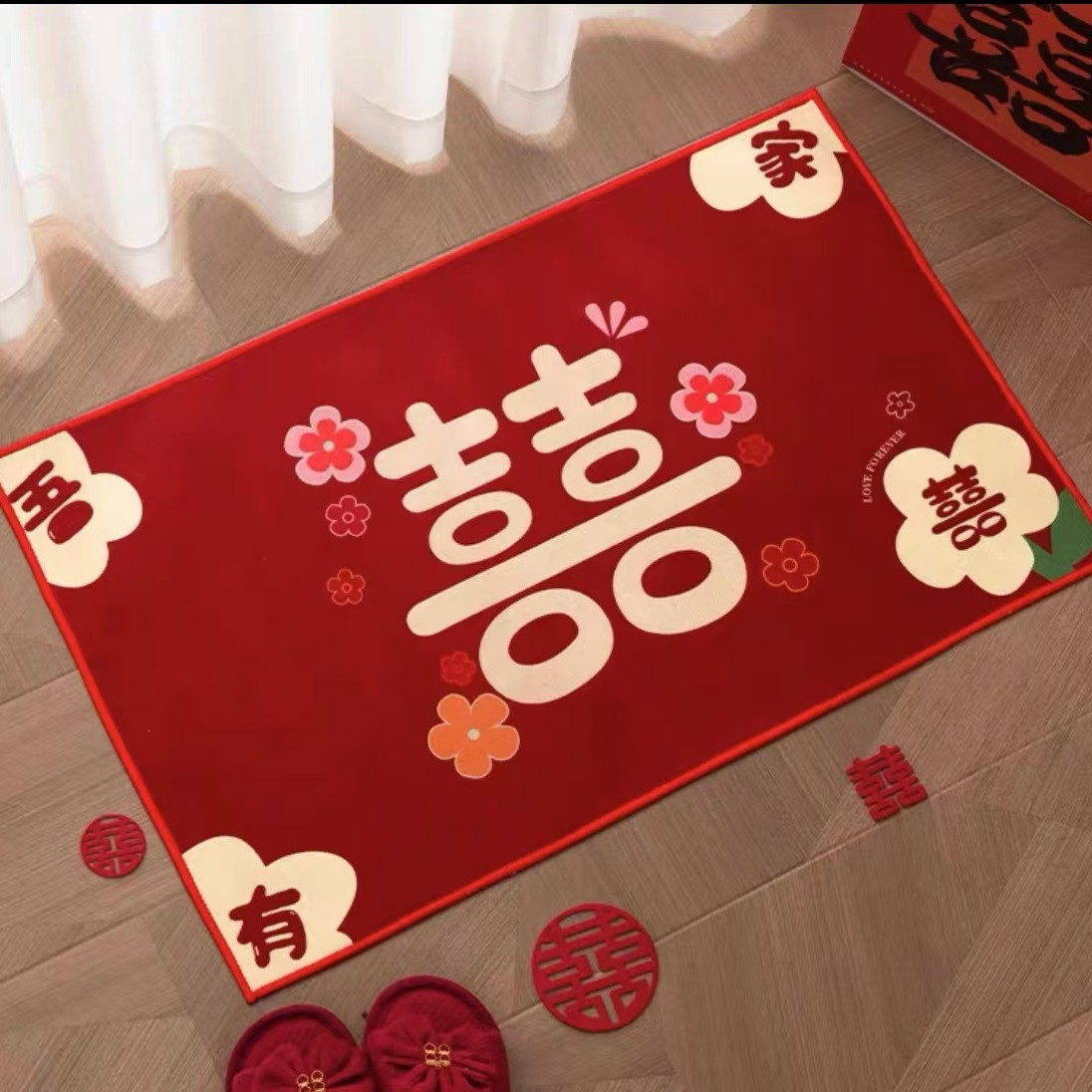 Alfombrilla de boda festiva Alfombrilla de pie antideslizante de entrada de boda Alfombrilla de puerta de entrada de boda Alfombra roja para mi hogar