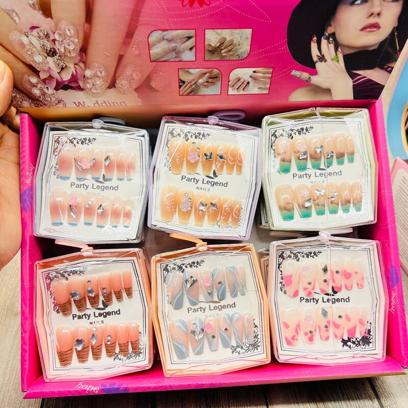New high-end wear nail stickers multi-drill press false nail patches foreign trade cross-border explosions nail patches