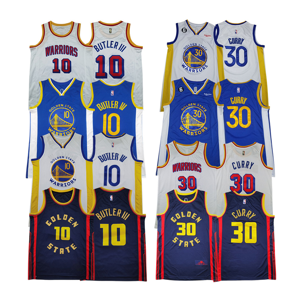 Warriors 30 Curry Curry 10 Butler Butler Jersey embroidered basketball uniform foreign trade wholesale
