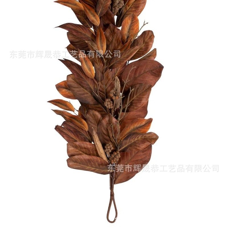 跨境72" Brown Magnolia Leaf Garland72 英寸棕色木兰叶花环|undefined