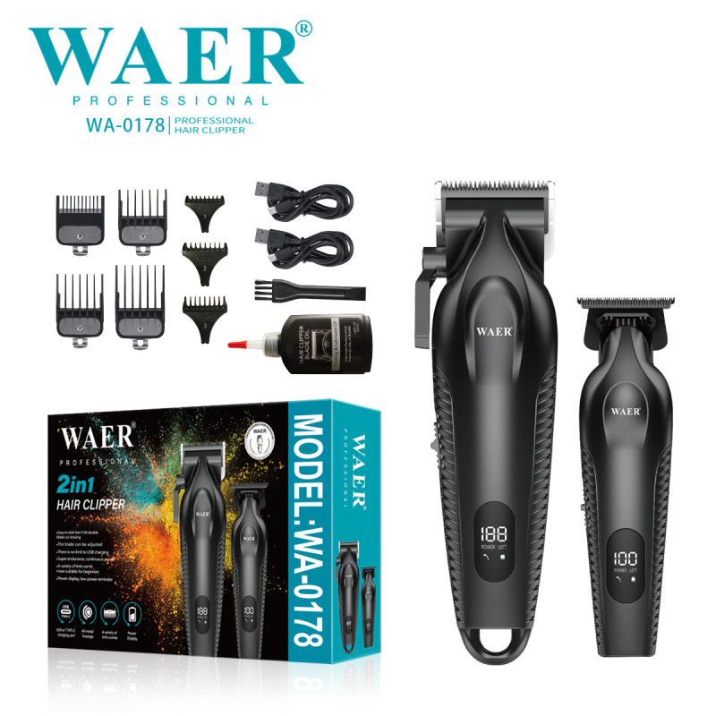 WAER新款专业跨境理发师理发器电推剪电推子油头雕刻剪发廊理发器|undefined
