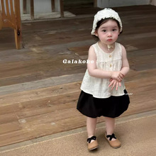 Galakoko夏季婴童小童百搭衬衣搭配灯笼裤中小童