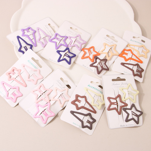 3 pack gradient color mix and match dopamine star hair clip set bb clip sweet and cute hair clip children's hair accessories