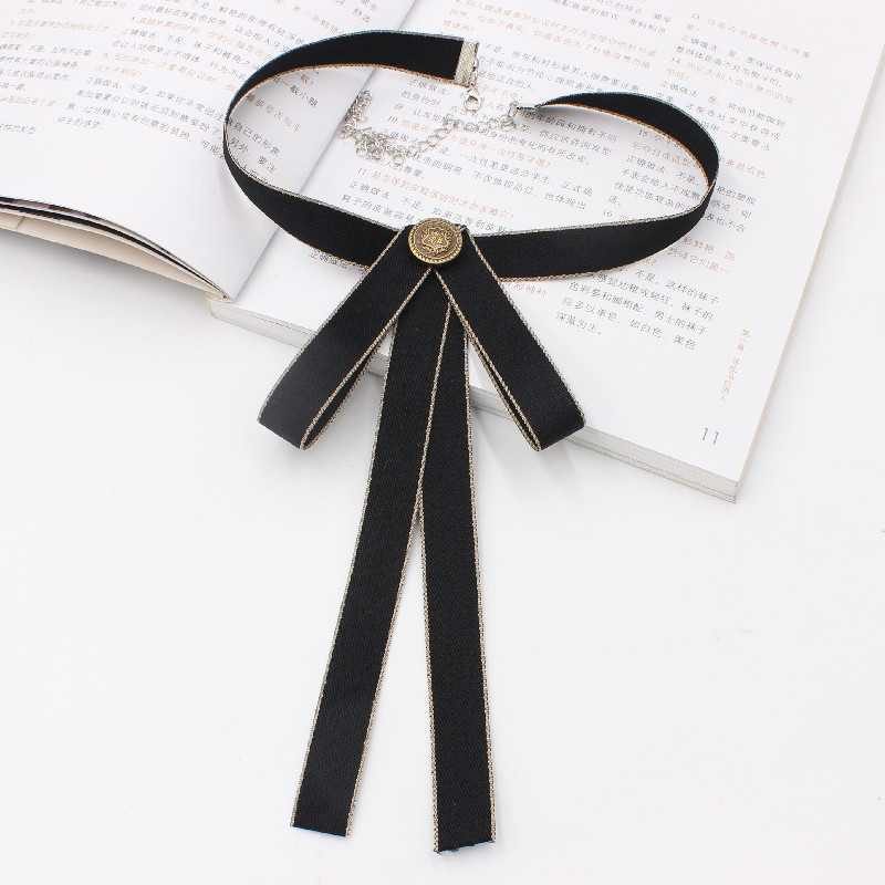 [Star Cat] Black College Style Bow Tie Female Ribbon Retro Accessories Trend Collar Flower Factory Spot TS181