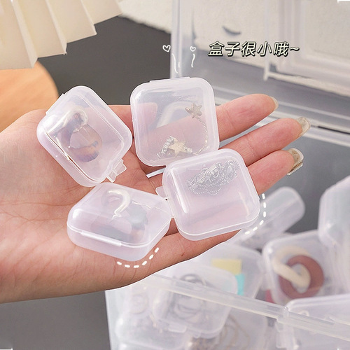 Anti-oxidation transparent plastic storage box Portable large-capacity dust-proof jewelry box necklace and earrings organizing jewelry box