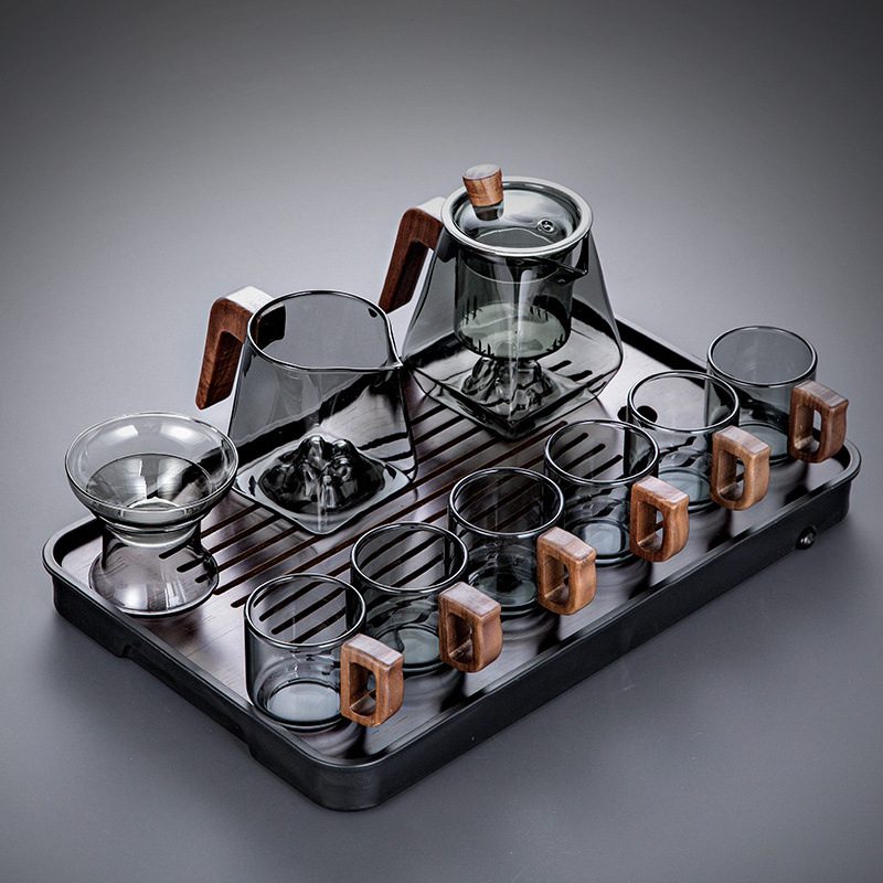 담배재 11개(관산냄비) 나무컵 + 직사각형 홍차 트레이