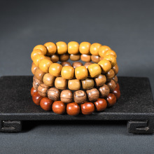 老型珠黑檀绿檀黑檀红檀金丝檀大叶黄花梨紫罗兰12mm桶珠木质佛珠