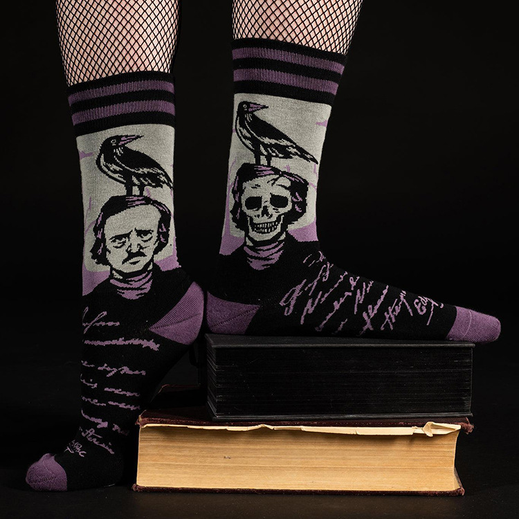 Unisex Gothic Crow Human Cotton Crew Socks A Pair display picture 1