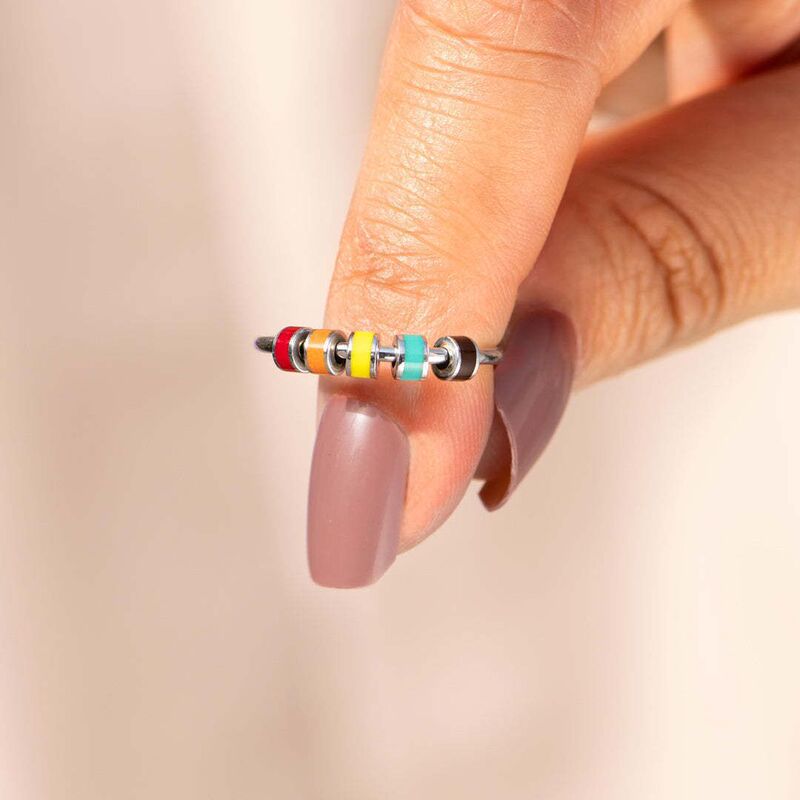 Cross-border Hot-selling Your Anxiety Lie Enamel Fingertip Ring European and American Elegant Decompression Anxiety Ring Wholesale