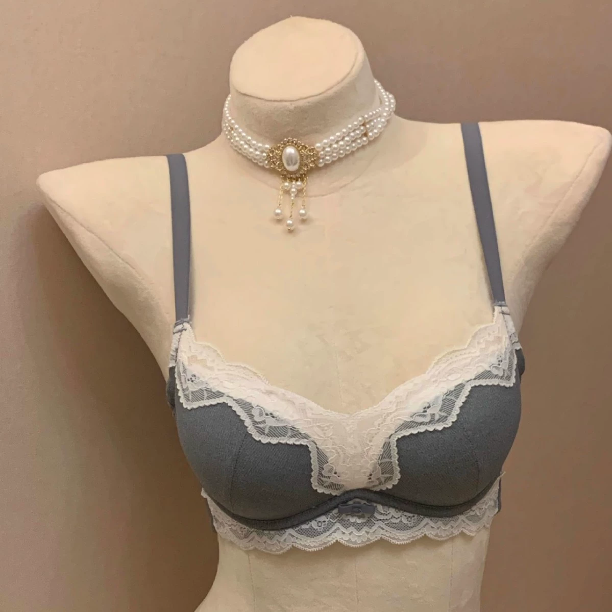 Cute underwear, push up bra, supporting wireless bra, lace bra top, set, french style