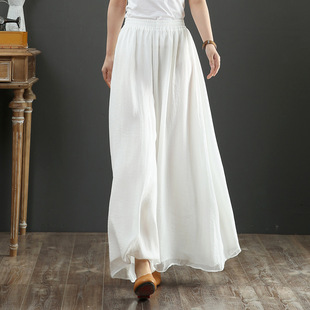 Chinese style women's tea suit ancient style wide leg pants Zen dance suit Chinese meditation suit Zen yoga pants
