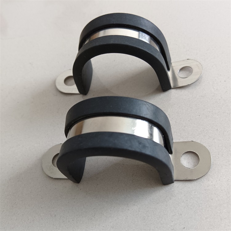 U型多管 单管不锈钢包胶管夹 带胶骑马卡