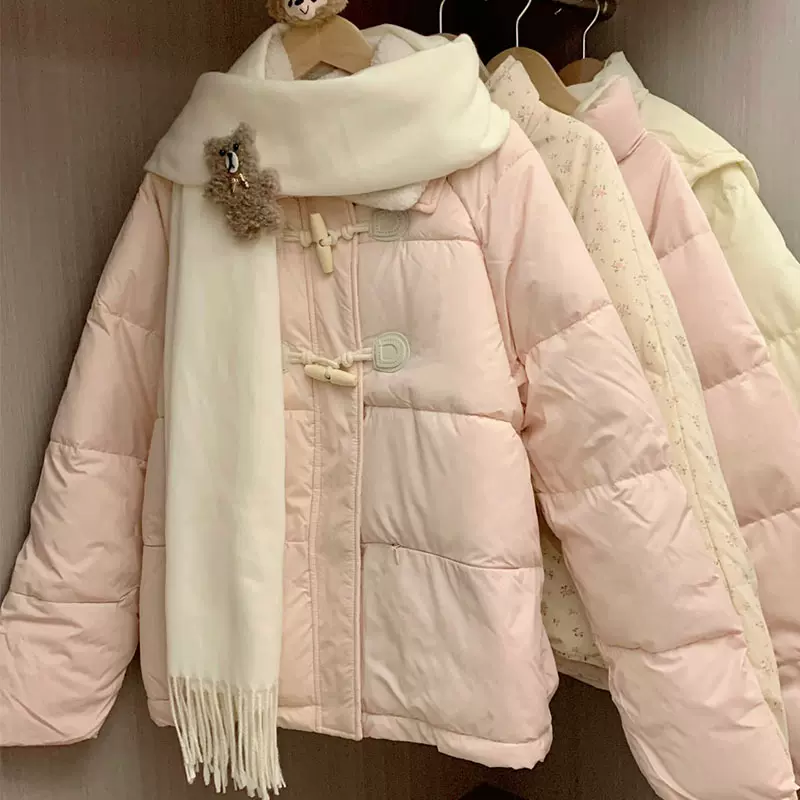 韩版白鸭绒羽绒服冬季新款短款面包服女款高端女品牌女装批发货源