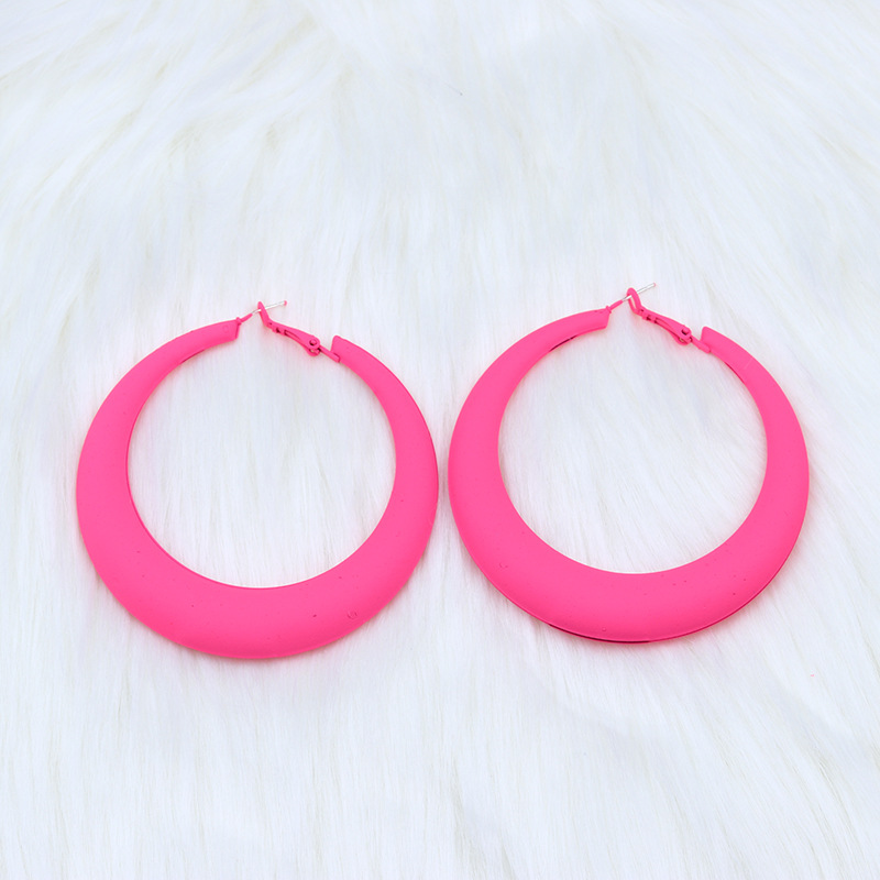 Fashion Geometric Metal Spray Paint Womenu0027S Hoop Earrings 1 Pair