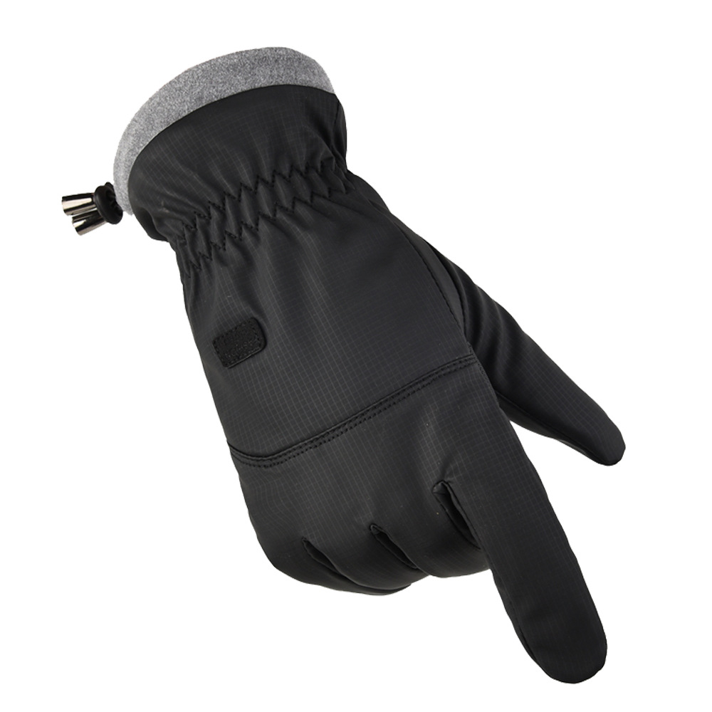 Guantes térmicos para hombres Otoño e Invierno forrados de lana engrosada al aire libre ciclismo impermeable algodón a prueba de viento a prueba de frío guantes de pantalla táctil