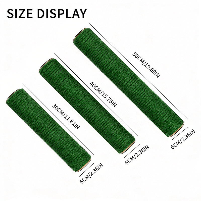 Green hemp pillar / 6*15cm