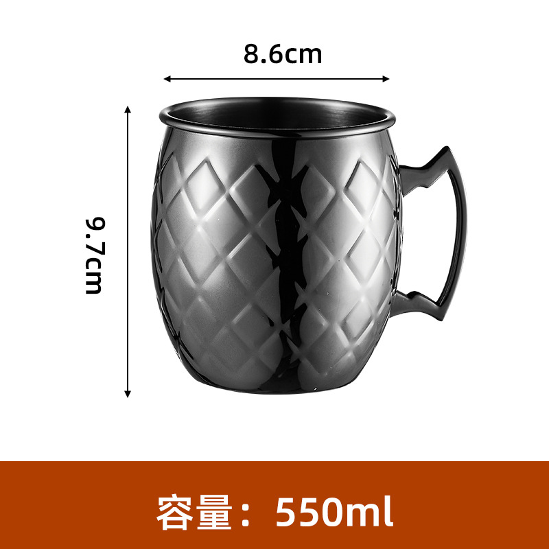 Taza de mula Bar 304 Acero inoxidable Metal Mark Moscú Copa de punto de martillo Julipu Copas de vino de cola de pollo de cobre transfronterizo
