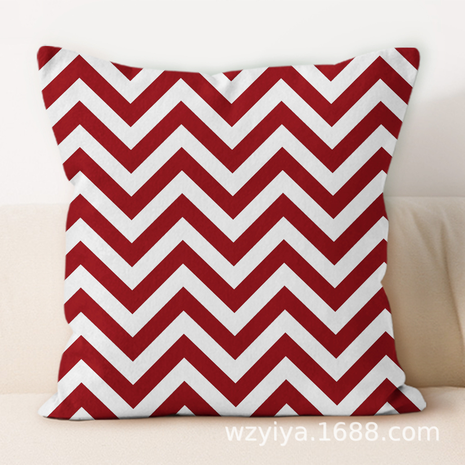 Guía de almohada de geometría roja simple almohada de almuerzo de oficina moderna almohada decoración de sofá de salón