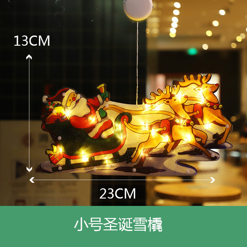 跨境圣诞老人麋鹿led灯串圣诞节装饰灯圣诞树橱窗布置挂牌灯串|undefined