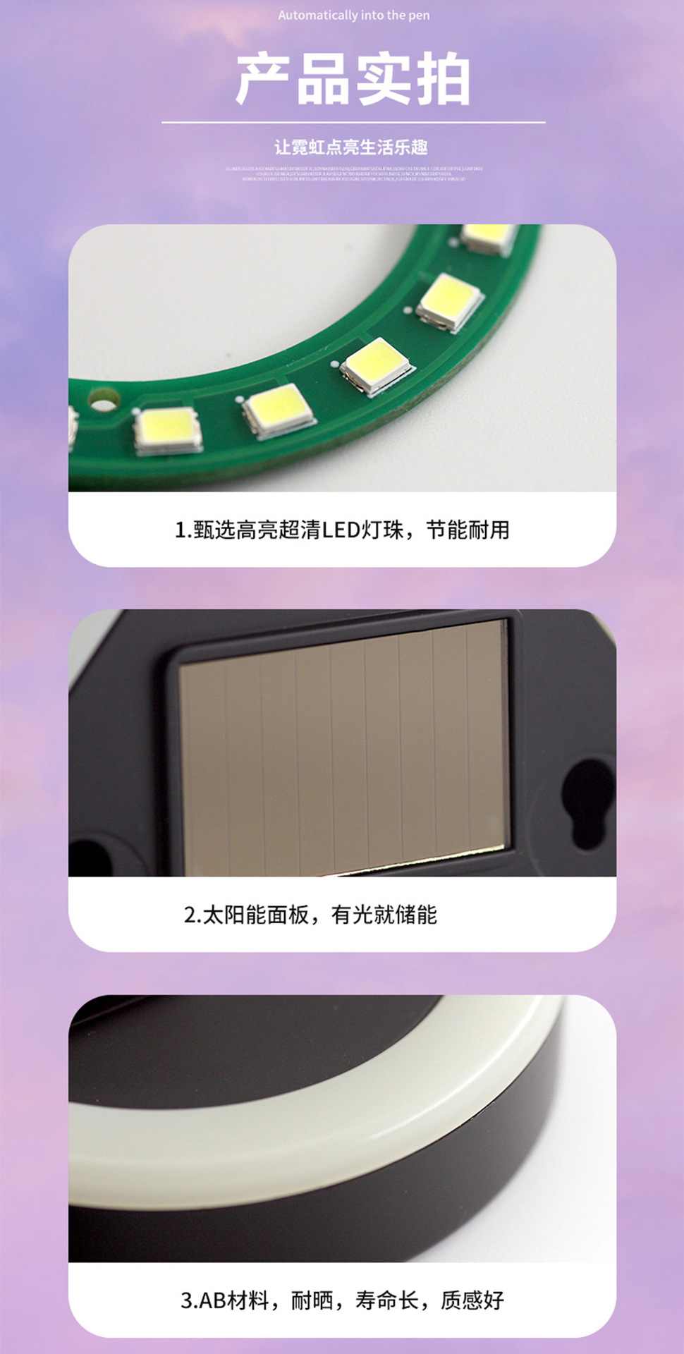 Car Solar Triangle Window Heart-Shaped Ambient Light Interior Decoration Heart Atmosphere Light Heart-Shaped Led Neon Light