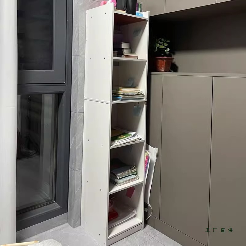 书架落地简约收纳窄缝小书柜卧室简易小型家用储物柜客厅置物架子|undefined