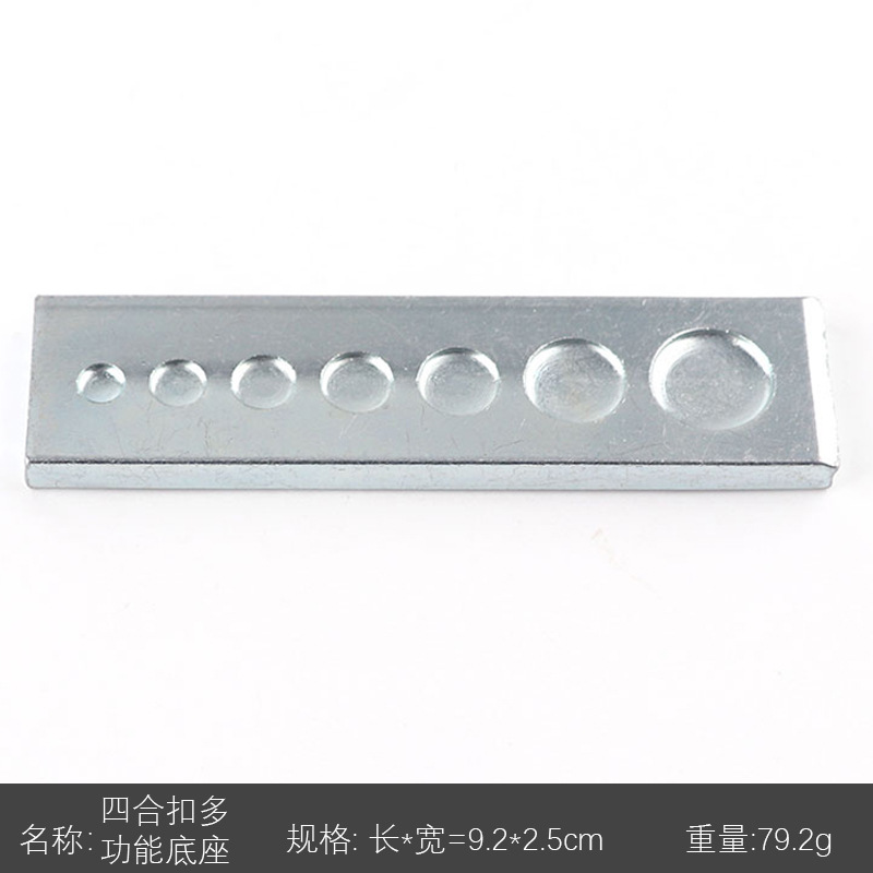 Herramienta de instalación de remache punzonado remache instalación varilla hebilla de cuatro juntas base de remache de perforación de mezclilla