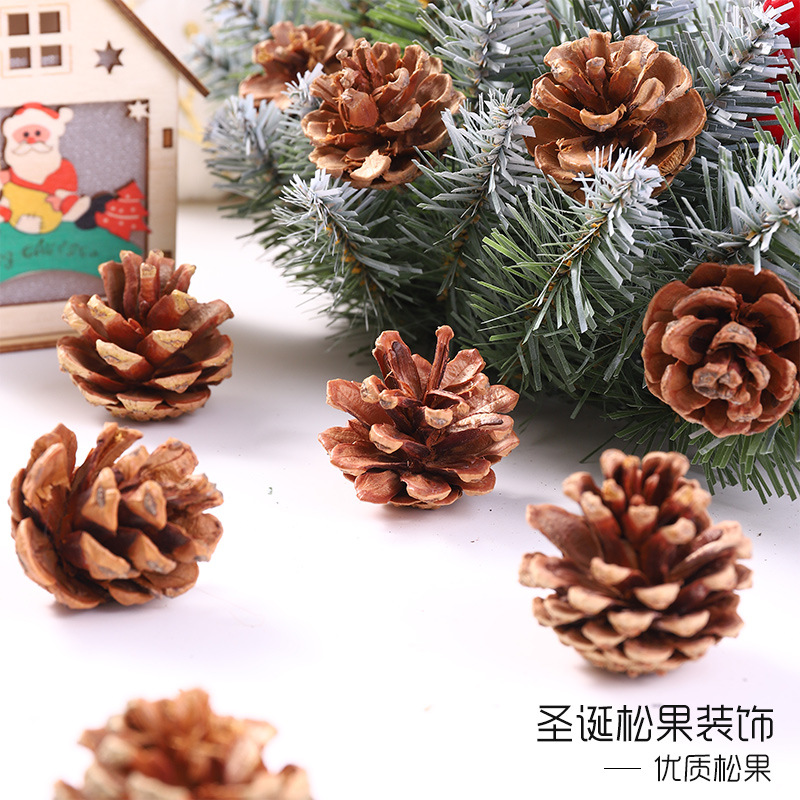 Navidad natural Pino cono árbol de Navidad colgante decoración de vacaciones colgante de Navidad accesorios de tiro guirnalda decoración al por mayor